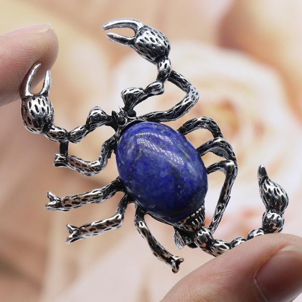 Crystal Agate Shell Scorpion Pendant