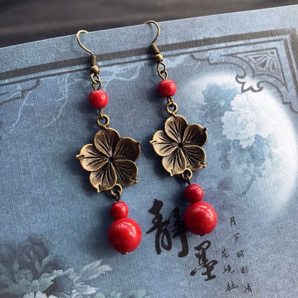 Ethnic Style Flower Tassel Versatile Classical Earrings