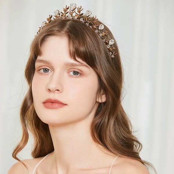 Vintage Alloy Rhinestone Crystal Bridal Headdress Crown