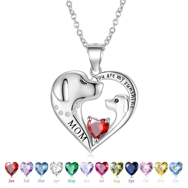 S925 Sterling Silver Cute Dog Necklace Mother's Day Series Sweater Chain