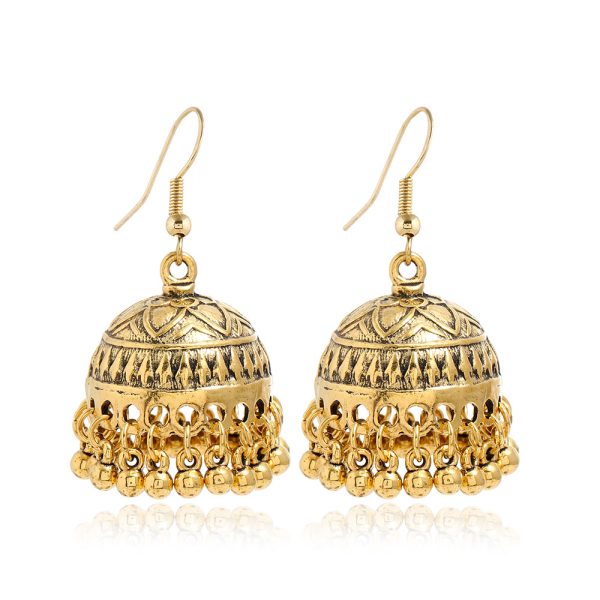 Bohemian Ethnic Carved Vintage Pattern Creative Bell Earrings