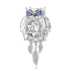 Owl Dream Catcher Sterling Silver S925 Bead Necklace Bracelet Diy Accessories