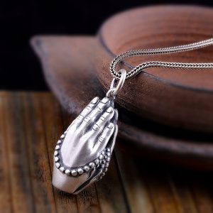 Pure Silver Ethnic Style Hand-wrapped Pendant