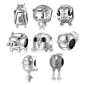 S925 Sterling Silver Beads Various Animal Series Diy Bracelet Bracelet Accessories Pure Silver Charm Beads