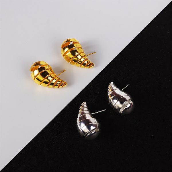 Fashion Alloy Glossy 925 Silver Stud Earrings