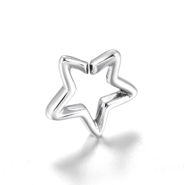 X Series Hard Rubber Silicone Bracelet S925 Sterling Silver Five Point Star Accessories Silver Jewelry Buckle