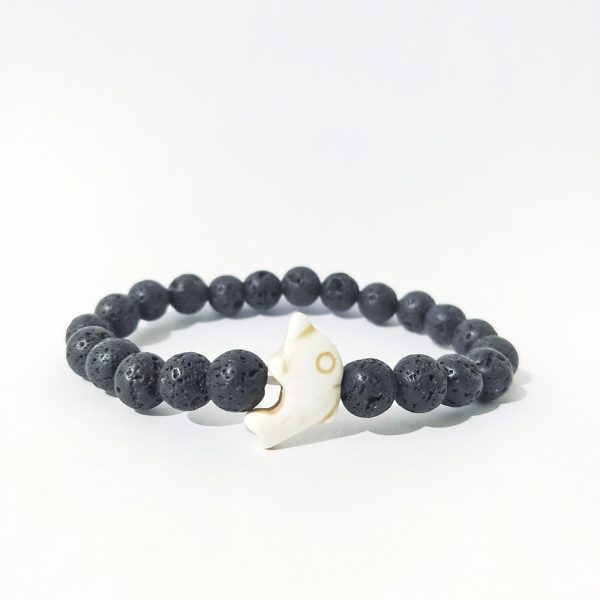 Dolphin Volcanic Rock Elastic Bracelets