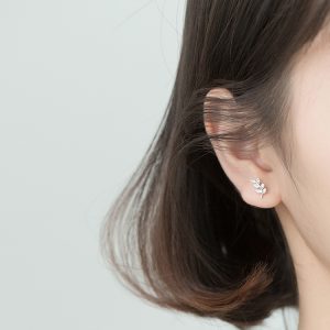 S925 Silver Mori Style Sweet And Simple Branch Bud Earrings