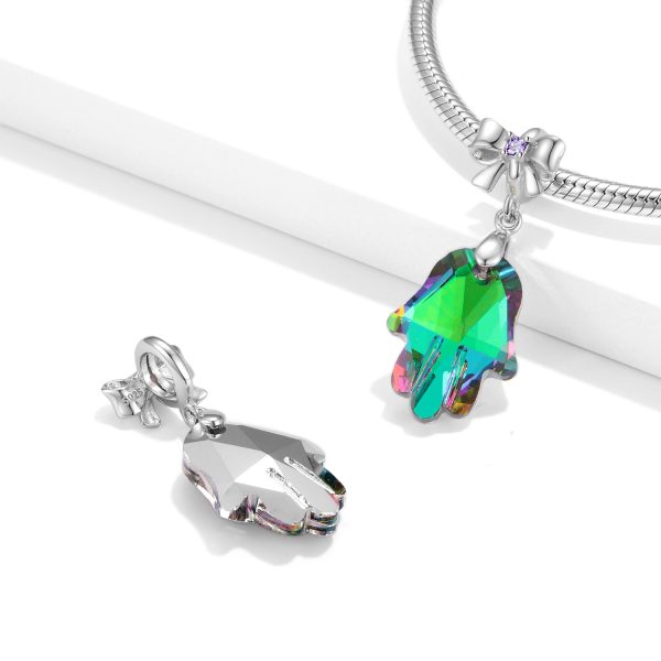 Volcanic Crystal 925 Sterling Silver Bow Necklace Bracelet Diy Pendant