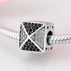 S925 Sterling Silver Hollow Inlaid Zircon Beads Bracelet Diy Accessories