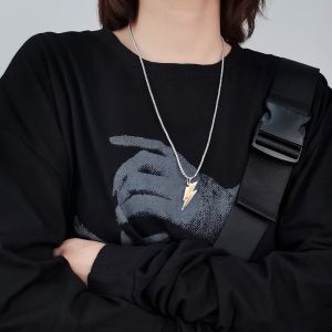 Japanese Minority Fashion Brand Design Lightning Necklace Hip Hop Long