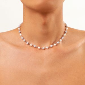 Simple Elegant Stitching Pearl Necklace For Women