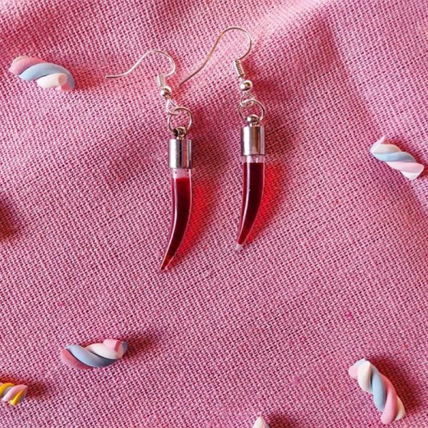 Horror Personality Vampire Blood Bottle Stud Earrings Halloween