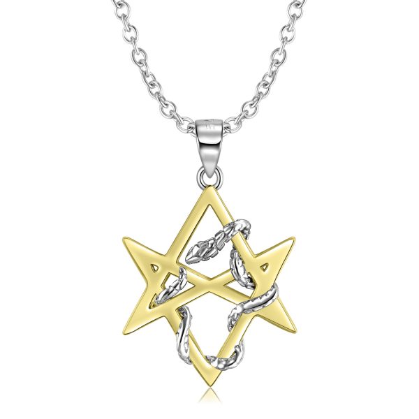 S925 Silver Gold-plated Snake Six Star Necklace Women's Sweater Chain