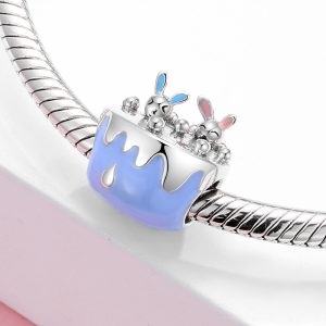 S925 Sterling Silver Beads Pendant Strawberry Rabbit Ice Cream Mouse Bracelet Diy Accessories Beads