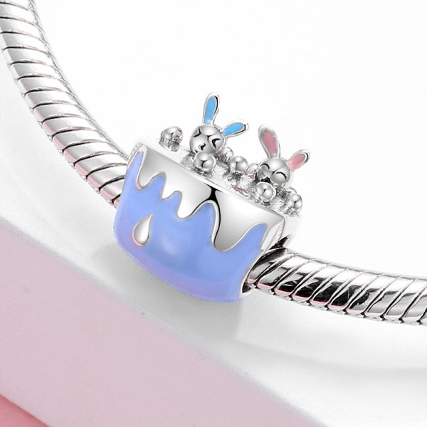 S925 Sterling Silver Beads Pendant Strawberry Rabbit Ice Cream Mouse Bracelet Diy Accessories Beads