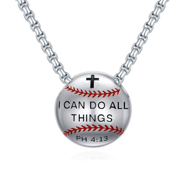 Baseball Necklace 925 Sterling Silver Pendant Necklaces Charm Pendants