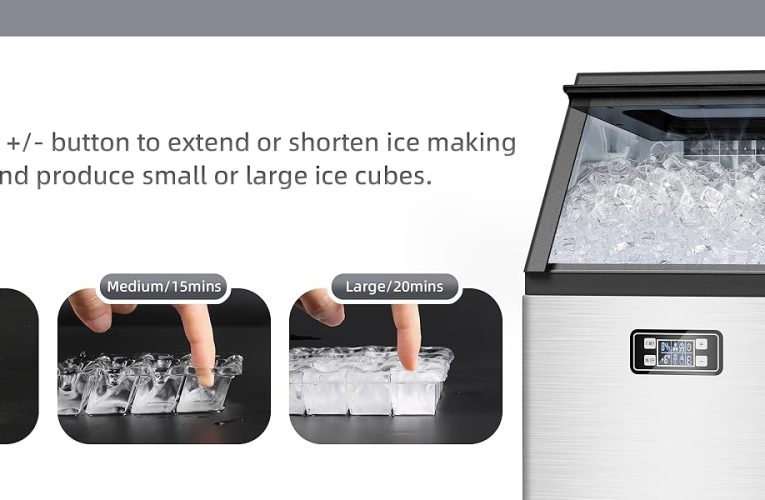 600+ bought in past month, Commercial Ice Maker Machine, Only $187, Shop Now! 100 lbs/24H Under Counter Ice Machine with 2 Way Water Inlet, 33lbs Ice Storage, Stainless Steel Freestanding, Self Cleaning Ice Makers for Home / Bar / Restaurant / Outdoor