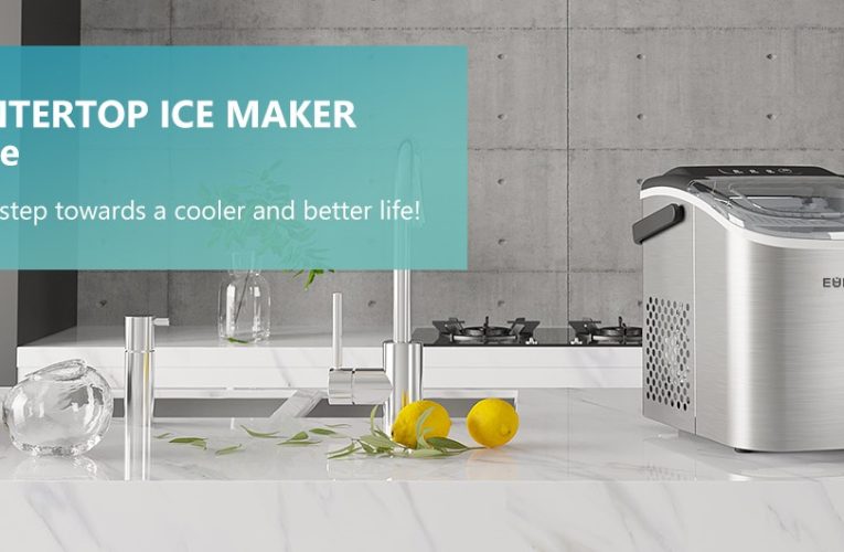 Countertop Ice Maker Machine with Handle, 2K+ Bought in Past Month, Original price: $79, Now: $57. 26lbs Per Day, 9 Ice Cubes Ready in 6 Mins, Auto-Cleaning Portable Ice Maker with Basket and Scoop, for Home/Kitchen/Camping/Bar/RV (Silver)